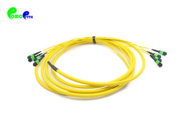 MPO Trunk Cable Pre - terminated Fanout 3.0mm 48 Cores 9 / 125μm MPO Female - MPO Female OS2 LSZH Yellow